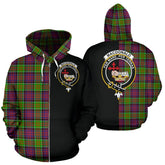 MacDonald of Clanranald Tartan Crest Zipper Hoodie - Half Of Me Style