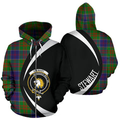 Stewart of Appin Hunting Modern Tartan Crest Zipper Hoodie - Circle Style
