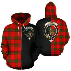 Maxwell Modern Tartan Crest Zipper Hoodie - Half Of Me Style