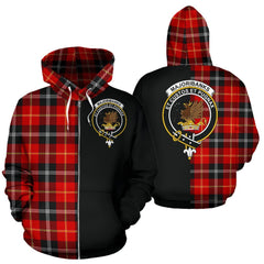 Marjoribanks Tartan Crest Zipper Hoodie - Half Of Me Style