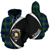 Oliphant Modern Tartan Crest Zipper Hoodie - Circle Style