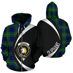 Oliphant Modern Tartan Crest Zipper Hoodie - Circle Style