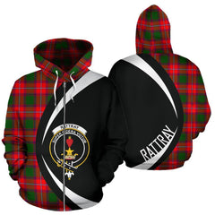 Rattray Modern Tartan Crest Zipper Hoodie - Circle Style