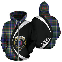 Ogilvie Hunting Modern Tartan Crest Zipper Hoodie - Circle Style