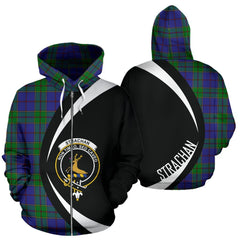 Strachan Tartan Crest Zipper Hoodie - Circle Style