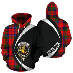 Nicolson Modern Tartan Crest Zipper Hoodie - Circle Style