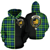 Campbell of Breadalbane Ancient Tartan Crest Zipper Hoodie - Half Of Me Style