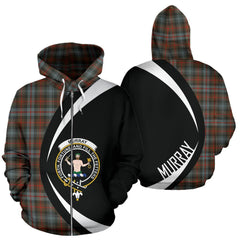 Murray of Atholl Weathered Tartan Crest Zipper Hoodie - Circle Style