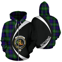 MacThomas Modern Tartan Crest Zipper Hoodie - Circle Style