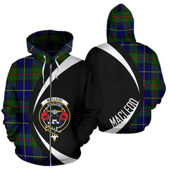 MacLeod of Harris Modern Tartan Crest Zipper Hoodie - Circle Style