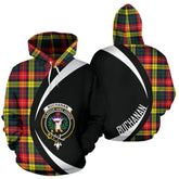 Buchanan Modern Tartan Crest Hoodie - Circle Style