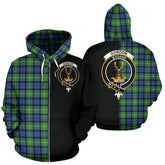 Gordon Old Ancient Tartan Crest Zipper Hoodie - Half Of Me Style