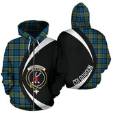 Colquhoun Ancient Tartan Crest Zipper Hoodie - Circle Style