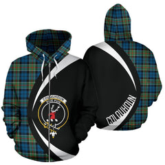 Colquhoun Ancient Tartan Crest Zipper Hoodie - Circle Style