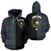 Wood Modern Tartan Crest Zipper Hoodie - Half Of Me Style