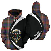 Fraser Hunting Modern Tartan Crest Hoodie - Circle Style