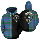 Pitcairn Hunting Tartan Crest Zipper Hoodie - Half Of Me Style