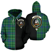 Duncan Ancient Tartan Crest Zipper Hoodie - Half Of Me Style