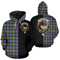 MacDonald Ancient Tartan Crest Zipper Hoodie - Half Of Me Style