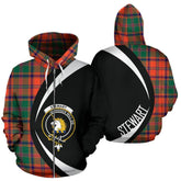 Stewart of Appin Ancient Tartan Crest Zipper Hoodie - Circle Style