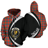 Sinclair Ancient Tartan Crest Zipper Hoodie - Circle Style