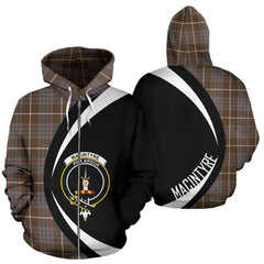 MacIntyre Hunting Weathered Tartan Crest Zipper Hoodie - Circle Style