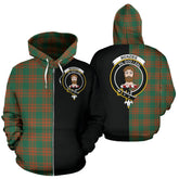 Menzies Green Ancient Tartan Crest Zipper Hoodie - Half Of Me Style