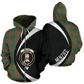 Menzies Green Ancient Tartan Crest Zipper Hoodie - Circle Style