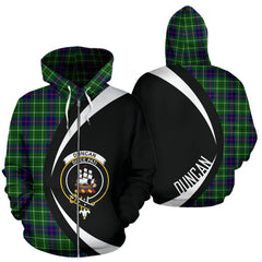 Duncan Modern Tartan Crest Zipper Hoodie - Circle Style