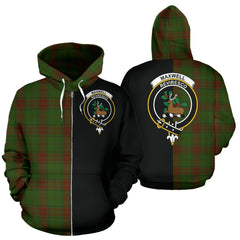 Maxwell Hunting Tartan Crest Zipper Hoodie - Half Of Me Style