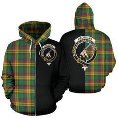 MacMillan Old Ancient Tartan Crest Zipper Hoodie - Half Of Me Style