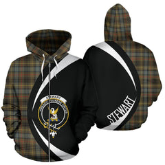 Stewart Hunting Weathered Tartan Crest Zipper Hoodie - Circle Style