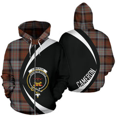 Cameron of Erracht Weathered Tartan Crest Zipper Hoodie - Circle Style