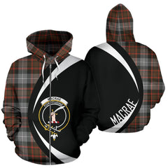 MacRae Hunting Weathered Tartan Crest Zipper Hoodie - Circle Style