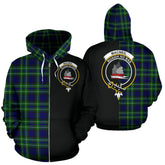 MacNeil of Colonsay Modern Tartan Crest Zipper Hoodie - Half Of Me Style