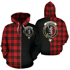 MacQueen Modern Tartan Crest Zipper Hoodie - Half Of Me Style