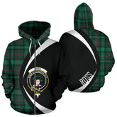 Ross Hunting Modern Tartan Crest Zipper Hoodie - Circle Style