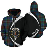 Fraser Hunting Ancient Tartan Crest Zipper Hoodie - Circle Style