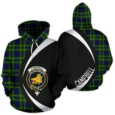 Campbell of Breadalbane Modern Tartan Crest Hoodie - Circle Style