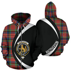 MacPherson Ancient Tartan Crest Zipper Hoodie - Circle Style