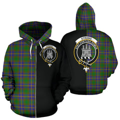 Strange Of Balkaskie Tartan Crest Zipper Hoodie - Half Of Me Style