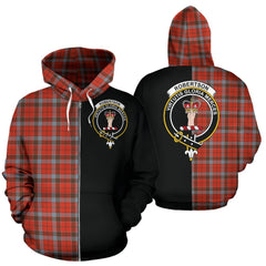Robertson Weathered Tartan Crest Zipper Hoodie - Half Of Me Style