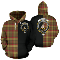MacMillan Old Weathered Tartan Crest Zipper Hoodie - Half Of Me Style