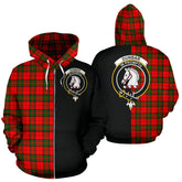 Dunbar Modern Tartan Crest Zipper Hoodie - Half Of Me Style