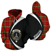 Morrison Red Modern Tartan Crest Hoodie - Circle Style