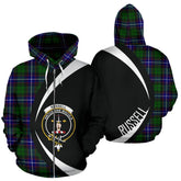 Russell Modern Tartan Crest Zipper Hoodie - Circle Style