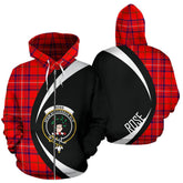 Rose Modern Tartan Crest Zipper Hoodie - Circle Style