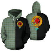 Kelly Tartan Crest Zipper Hoodie - Half Of Me Style