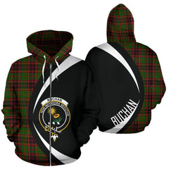 Buchan Modern Tartan Crest Zipper Hoodie - Circle Style