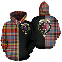 Ogilvie of Airlie Ancient Tartan Crest Zipper Hoodie - Half Of Me Style